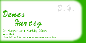 denes hurtig business card